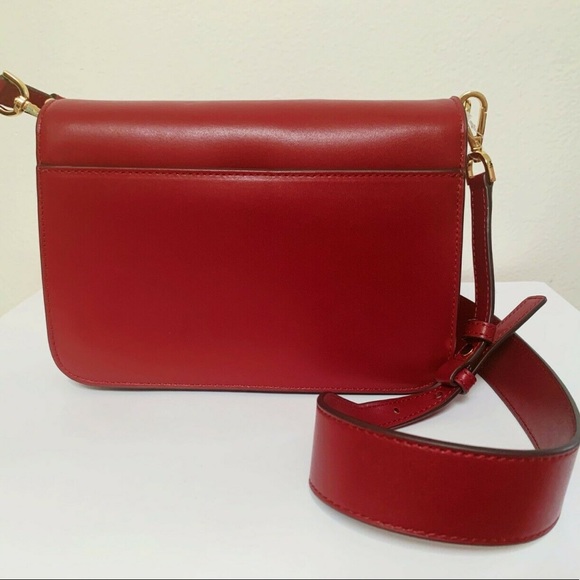 MICHAEL KORS Sloan Editor Large Red Burgundy Leather Shoulder Bag - Picture 2 of 7